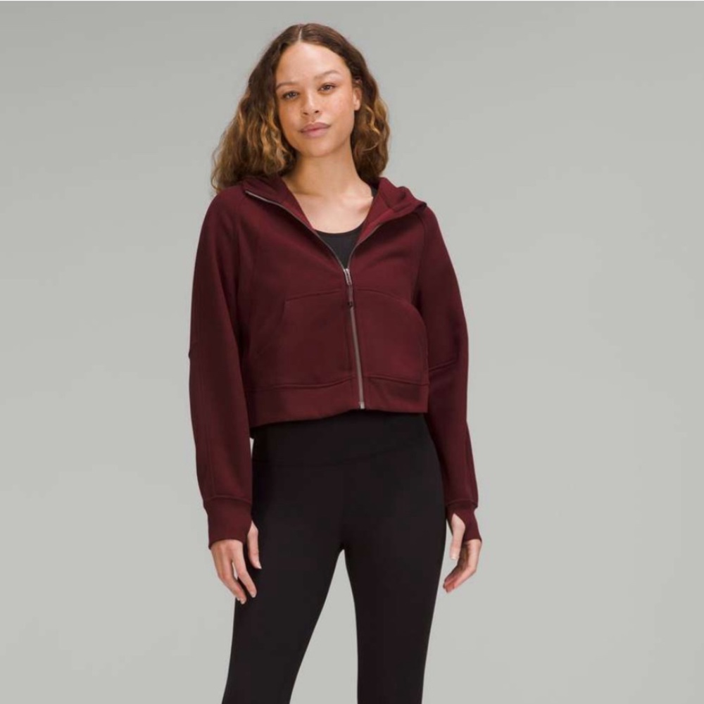 Lululemon Scuba Oversized Full Zip Red Merlot M/L